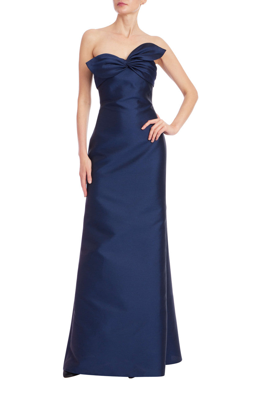 Badgley Mischka Bow Tie Strap Gown
