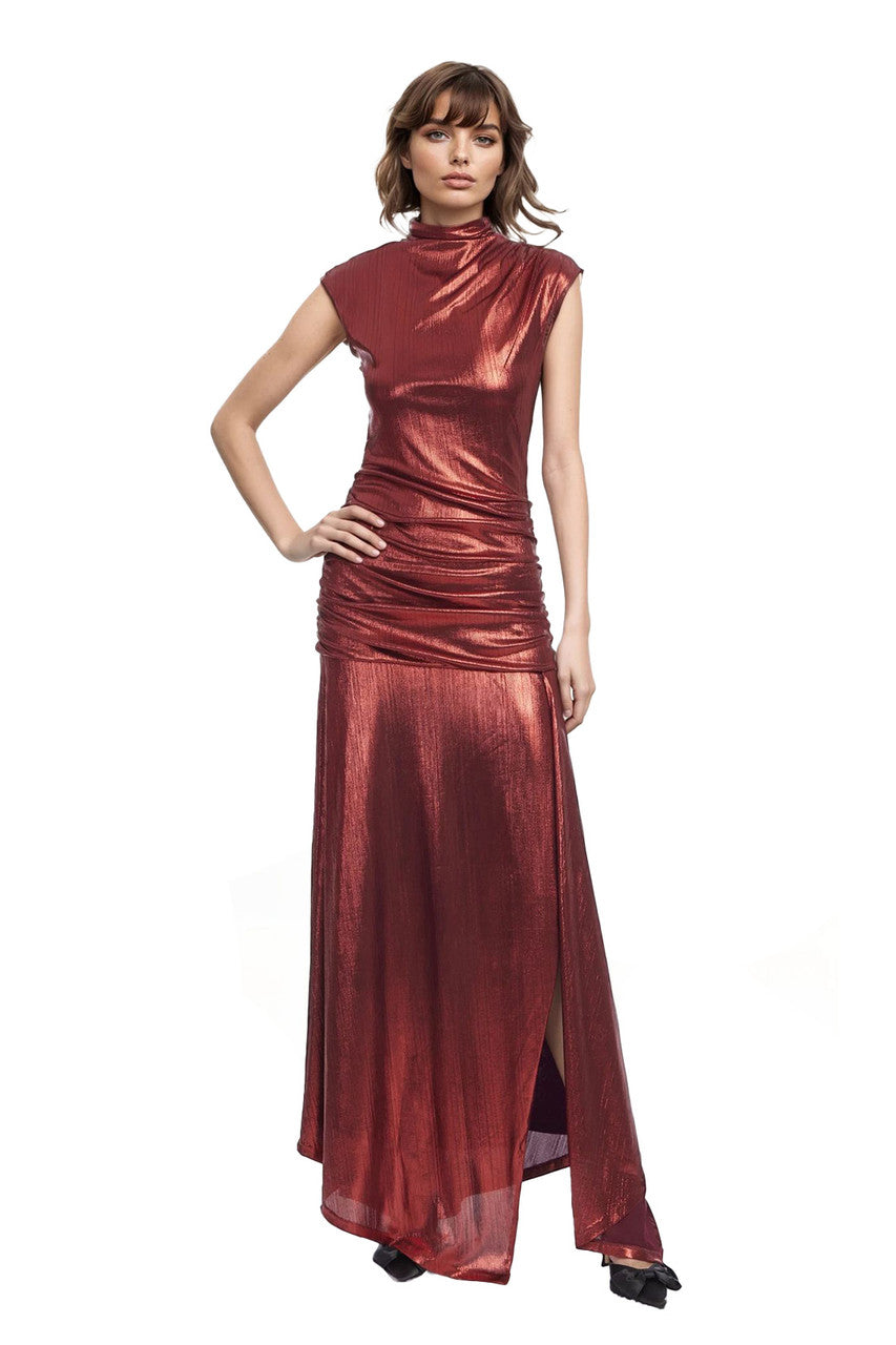 Lyla High Neck Drop Waist Maxi Dress by Jewel Badgley Mischka Lyla High Neck Drop Waist Maxi Dress by Jewel Badgley Mischka