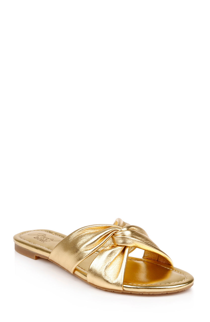 Nicolet Flat Slide Sandals by Jewel Badgley Mischka