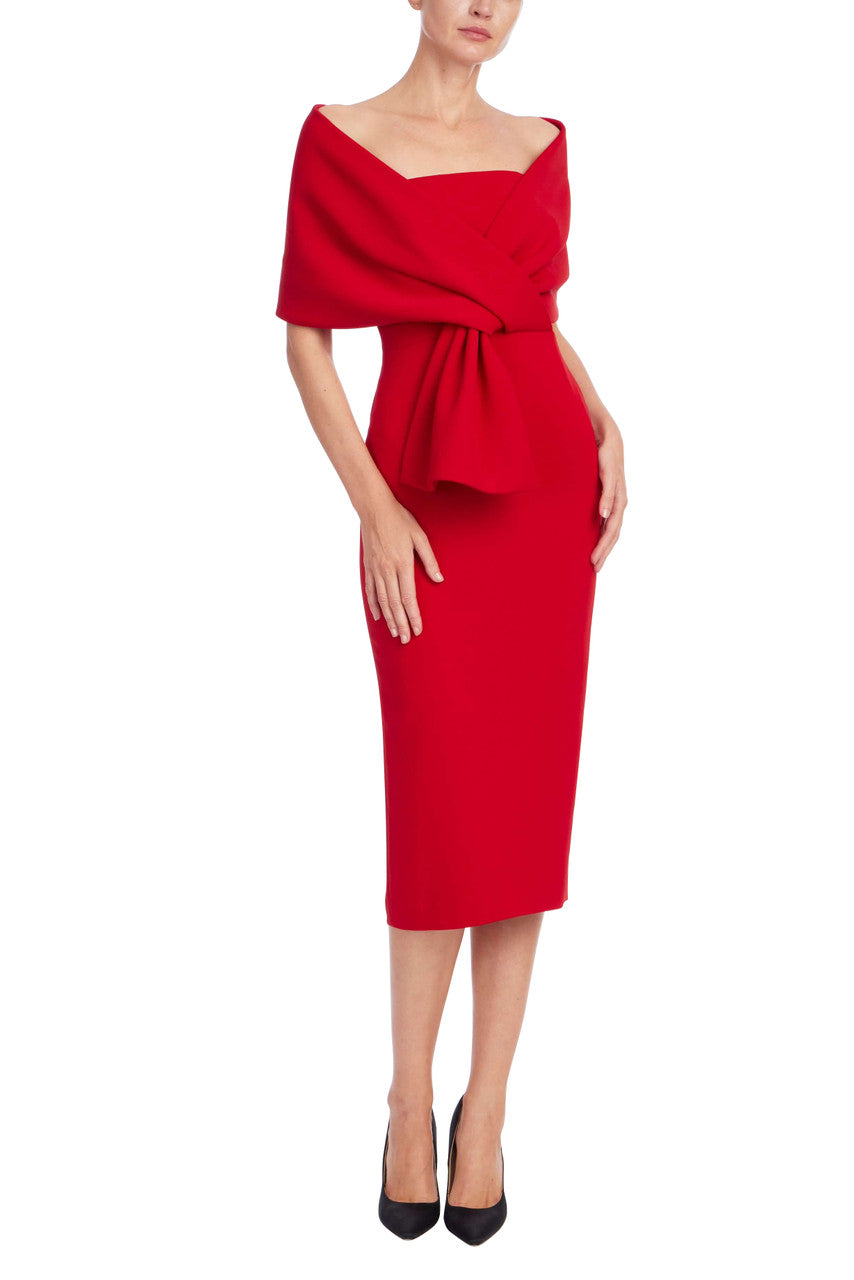 Draped Off-the-Shoulder Cocktail Dress by Badgley Mischka Draped Off-the-Shoulder Cocktail Dress by Badgley Mischka