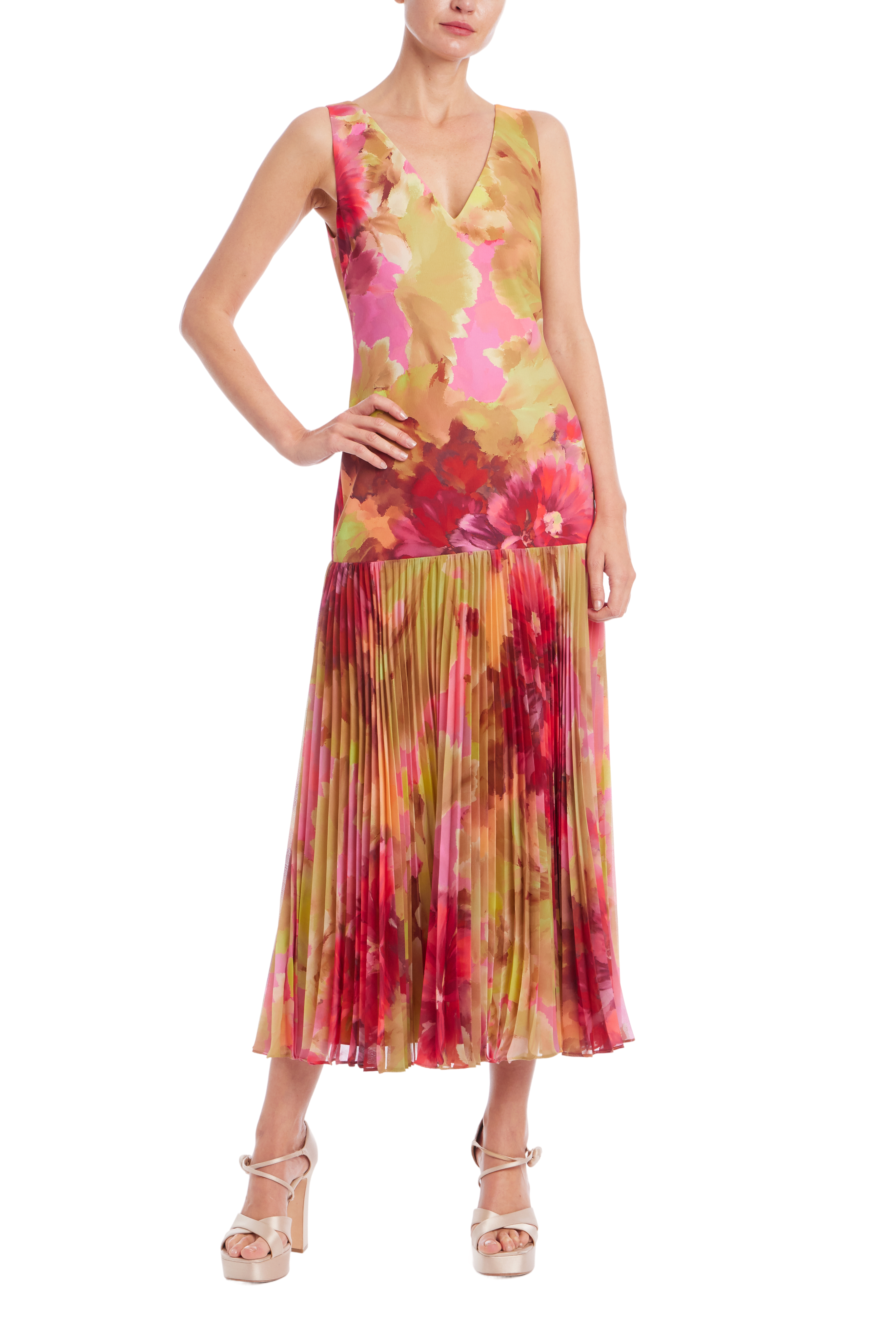 navy blue dress for baby girl BADGLEY MISCHKA One-shoulder draped crepe midi dress main image 1