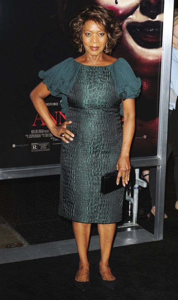 Alfre Woodard in Badgley Mischka at the premiere of her new movie, Annabelle