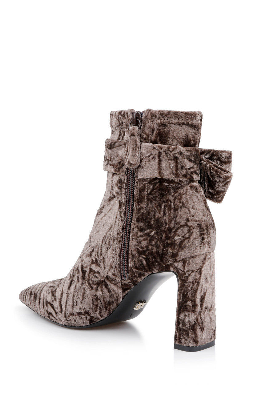 Brown Velvet | Adrian Velvet Block Heel Booties