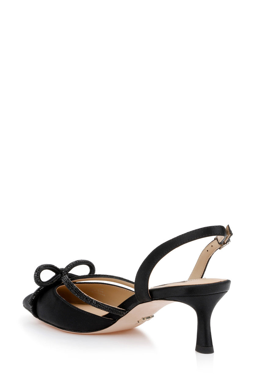 Black | Angelina Slingback Kitten Heels Back Side