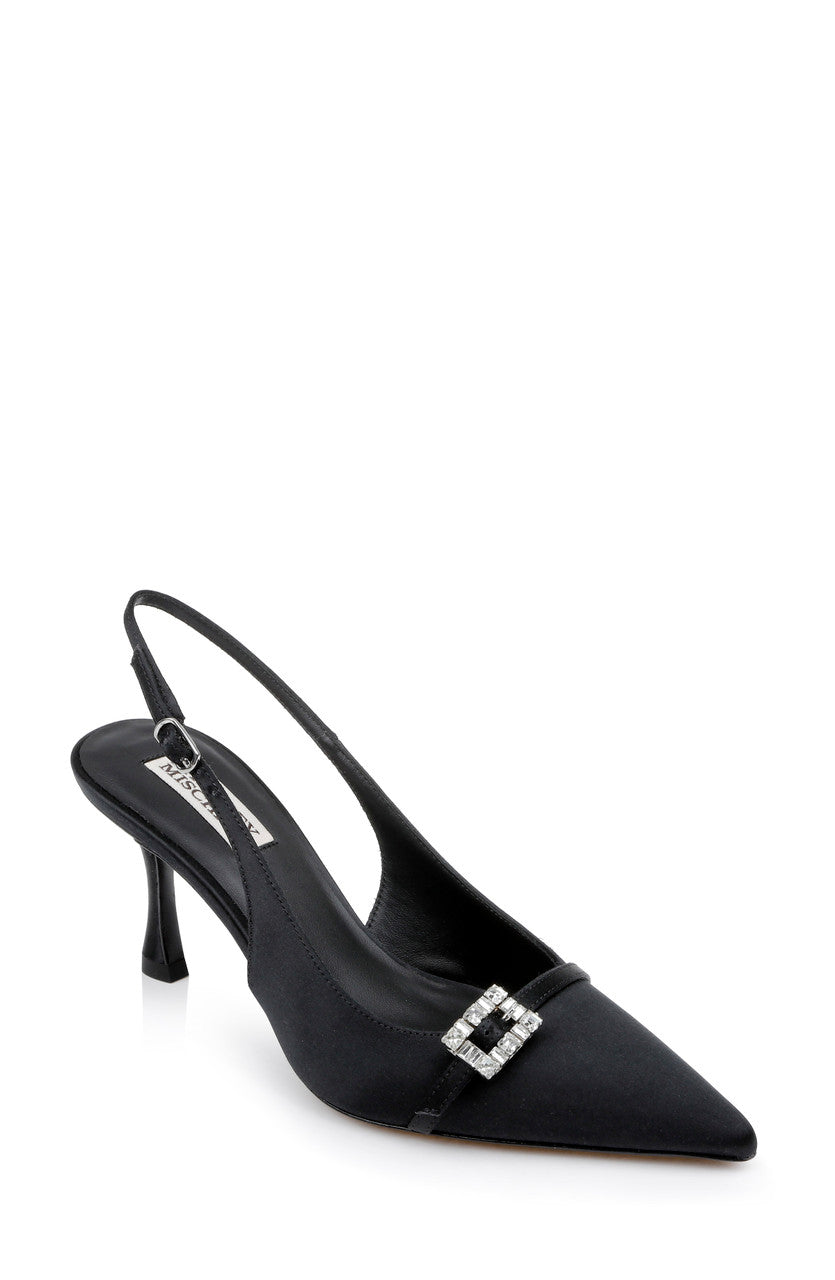 Black | Annmarie Jeweled Slingback Stiletto Pumps