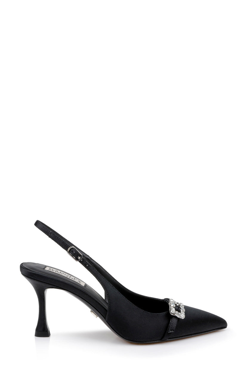 Black | Annmarie Jeweled Slingback Stiletto Pumps