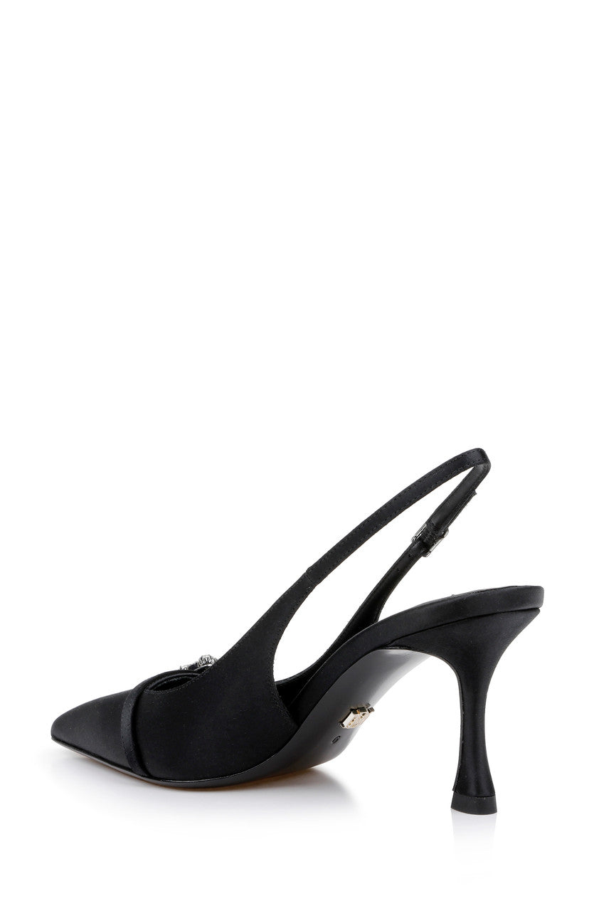Black | Annmarie Jeweled Slingback Stiletto Pumps