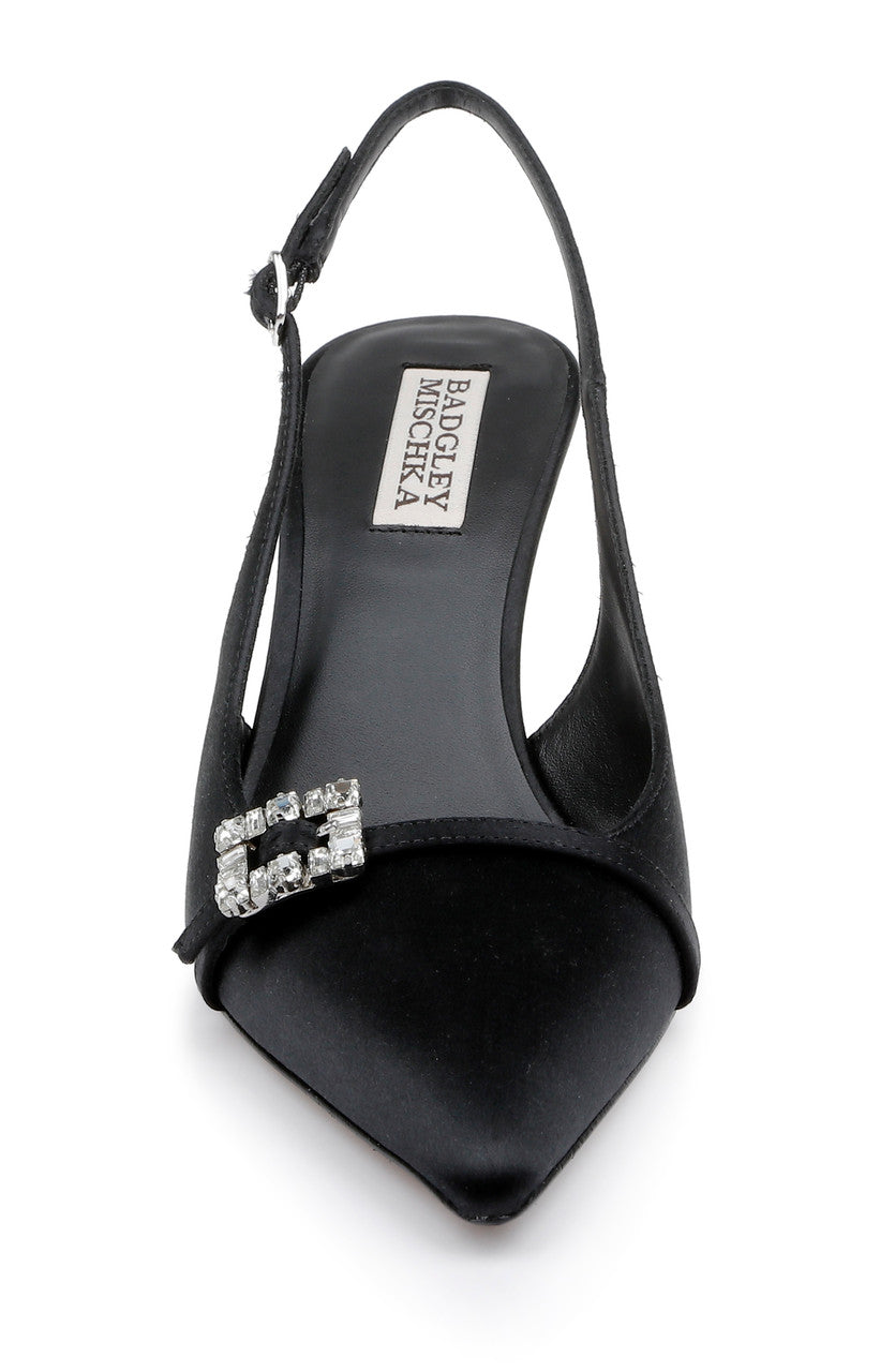 Black | Annmarie Jeweled Slingback Stiletto Pumps