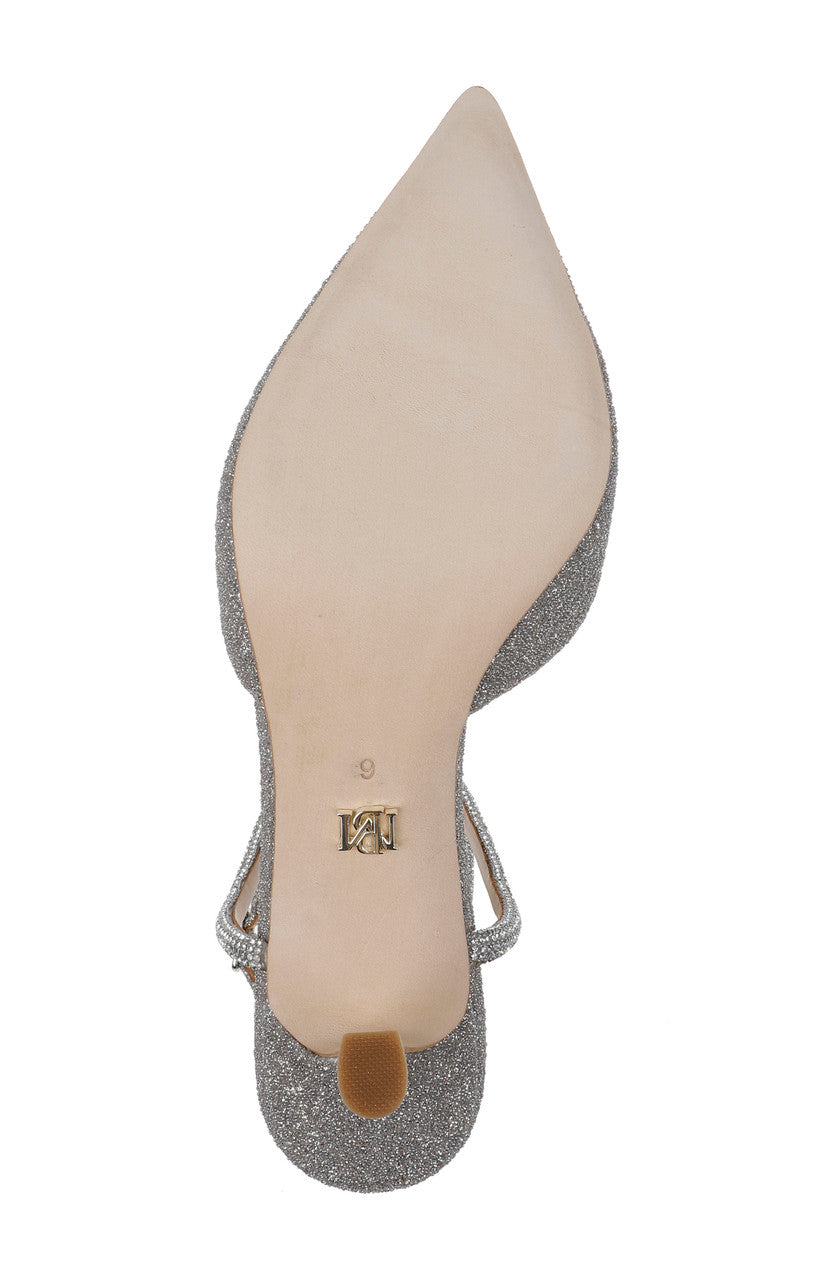 Silver Antique | Autumn Ankle Strap Kitten Heel Pumps