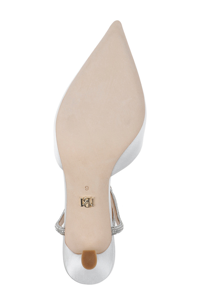 White | Autumn Ankle Strap Kitten Heel Pumps