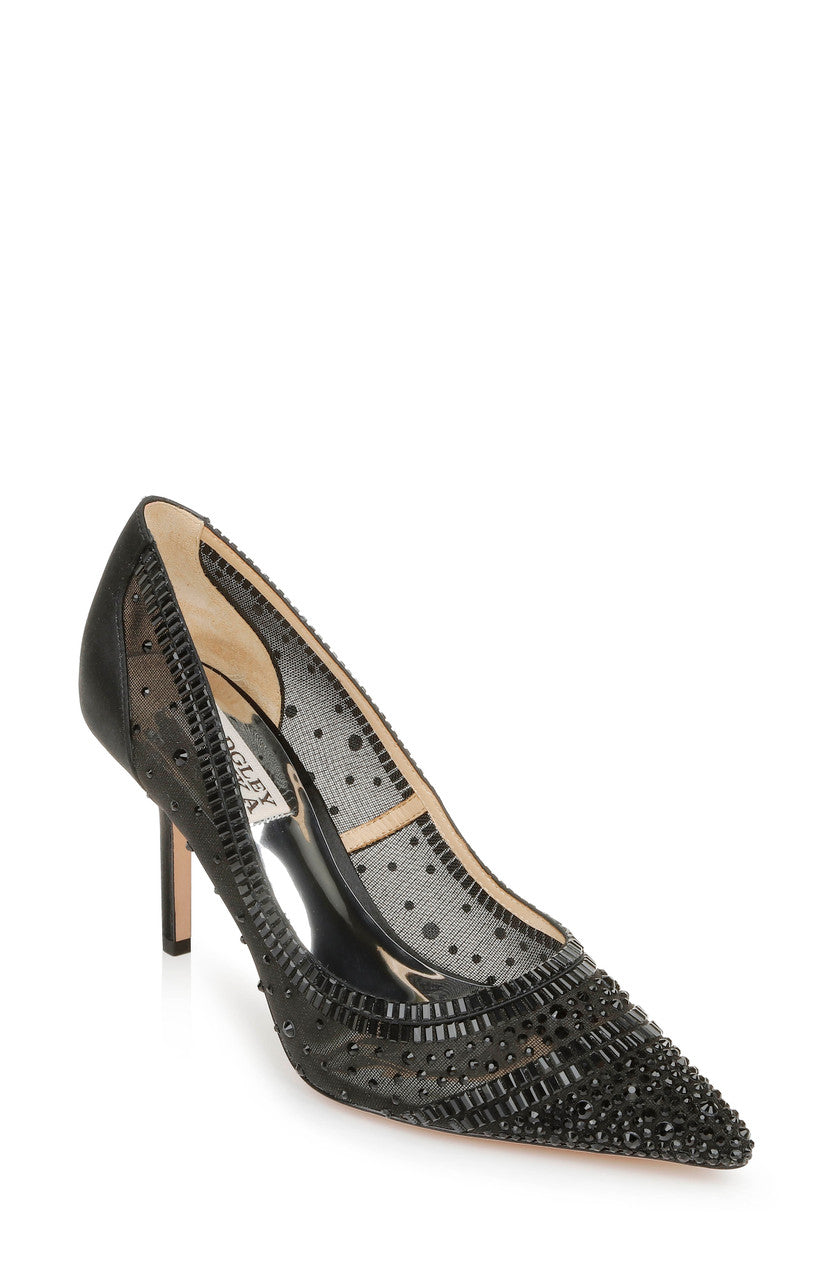 Black | Bailey Bejeweled Mesh Stiletto