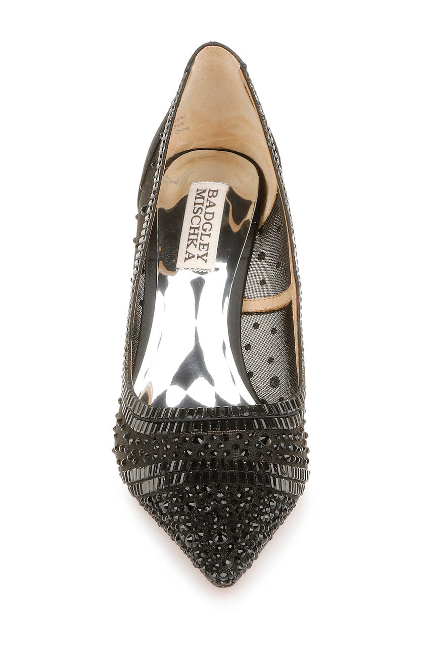 Black | Bailey Bejeweled Mesh Stiletto
