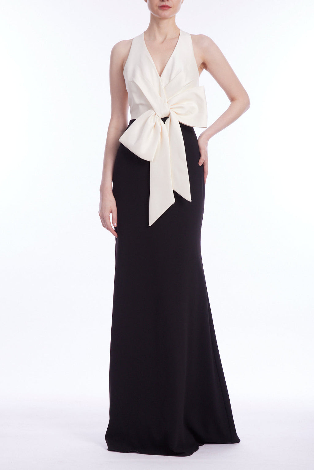 IVORY & BLACK | Suri Gown Front
