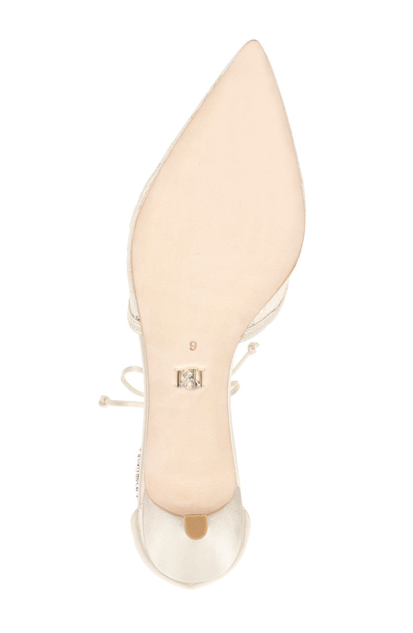 Ivory | Betsy Embroidered Kitten Heel