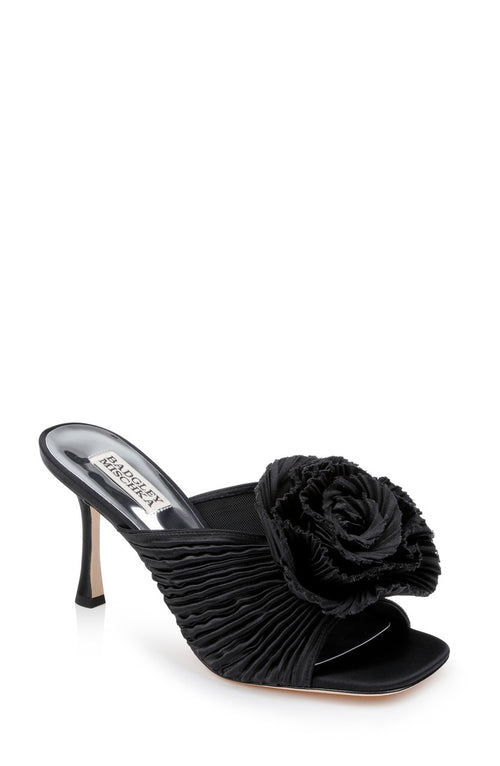 Black | Blythe Slide with Floral Detail