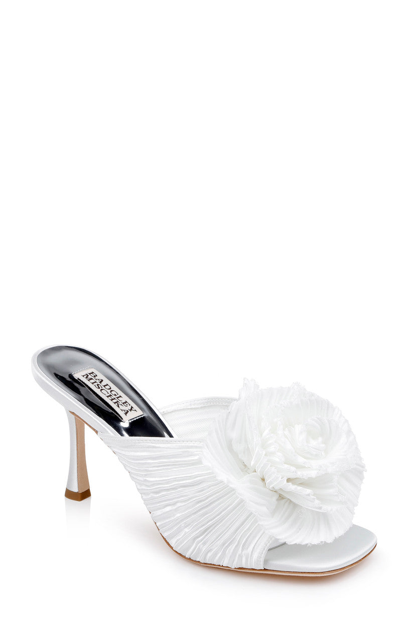 White | Blythe Slide with Floral Detail