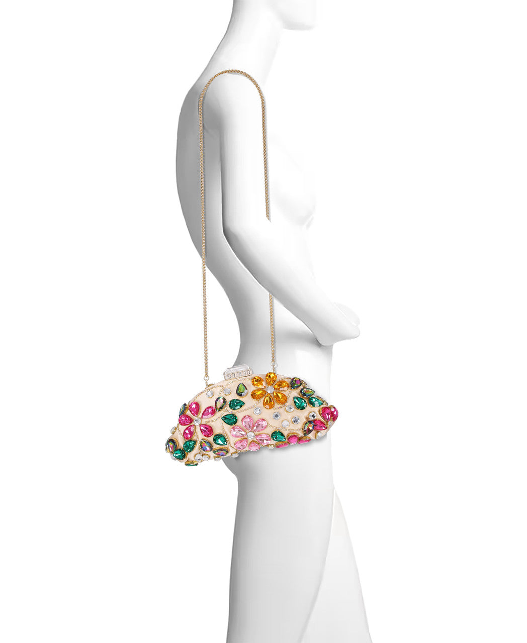 Nude Multi | Jem Crystal Floral Clutch Form
