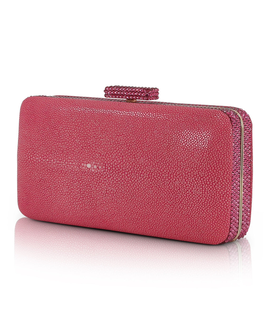 Cherry Blossom | Evelyn Stingray Leather Clutch Side