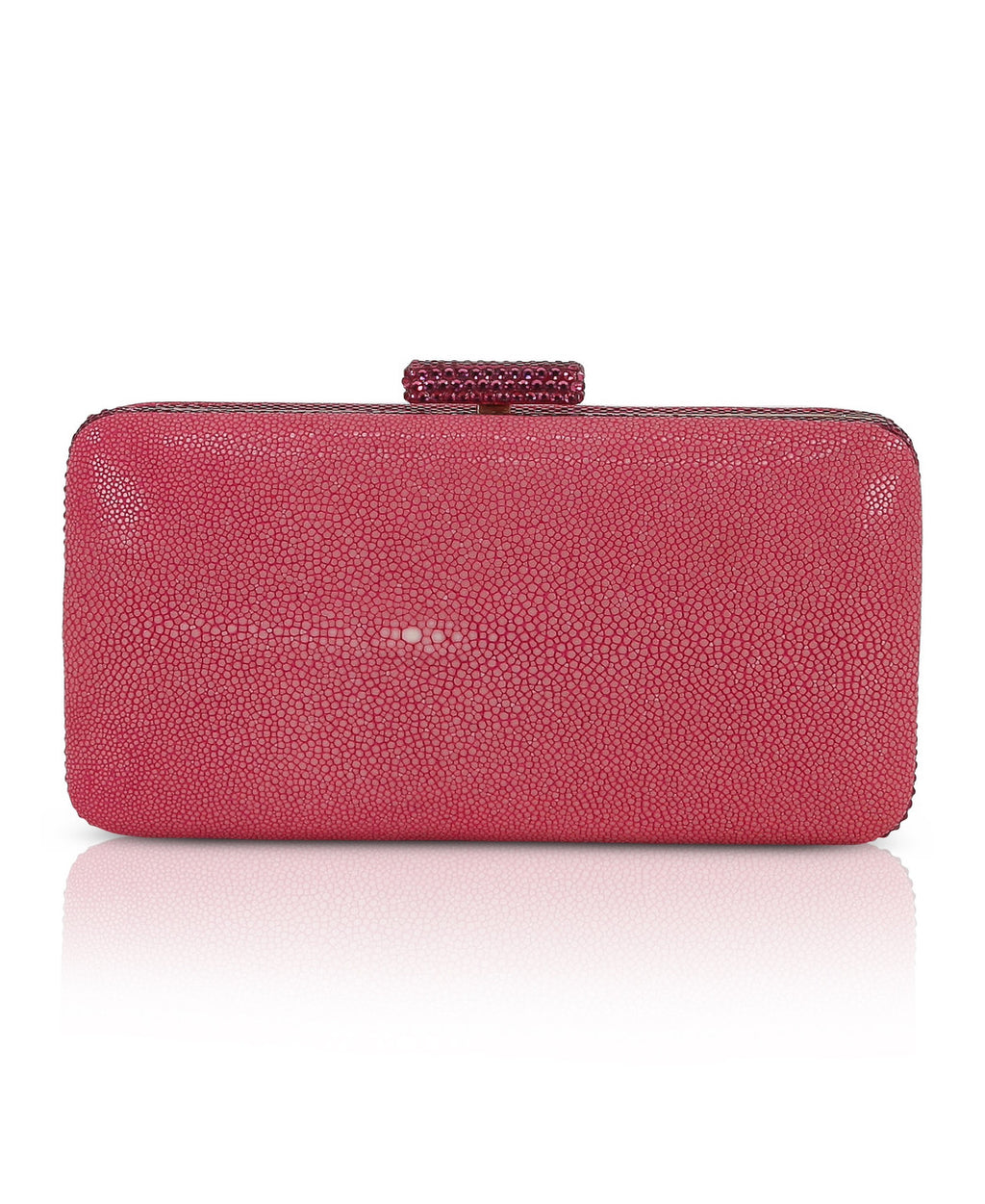 Cherry Blossom | Evelyn Stingray Leather Clutch Back