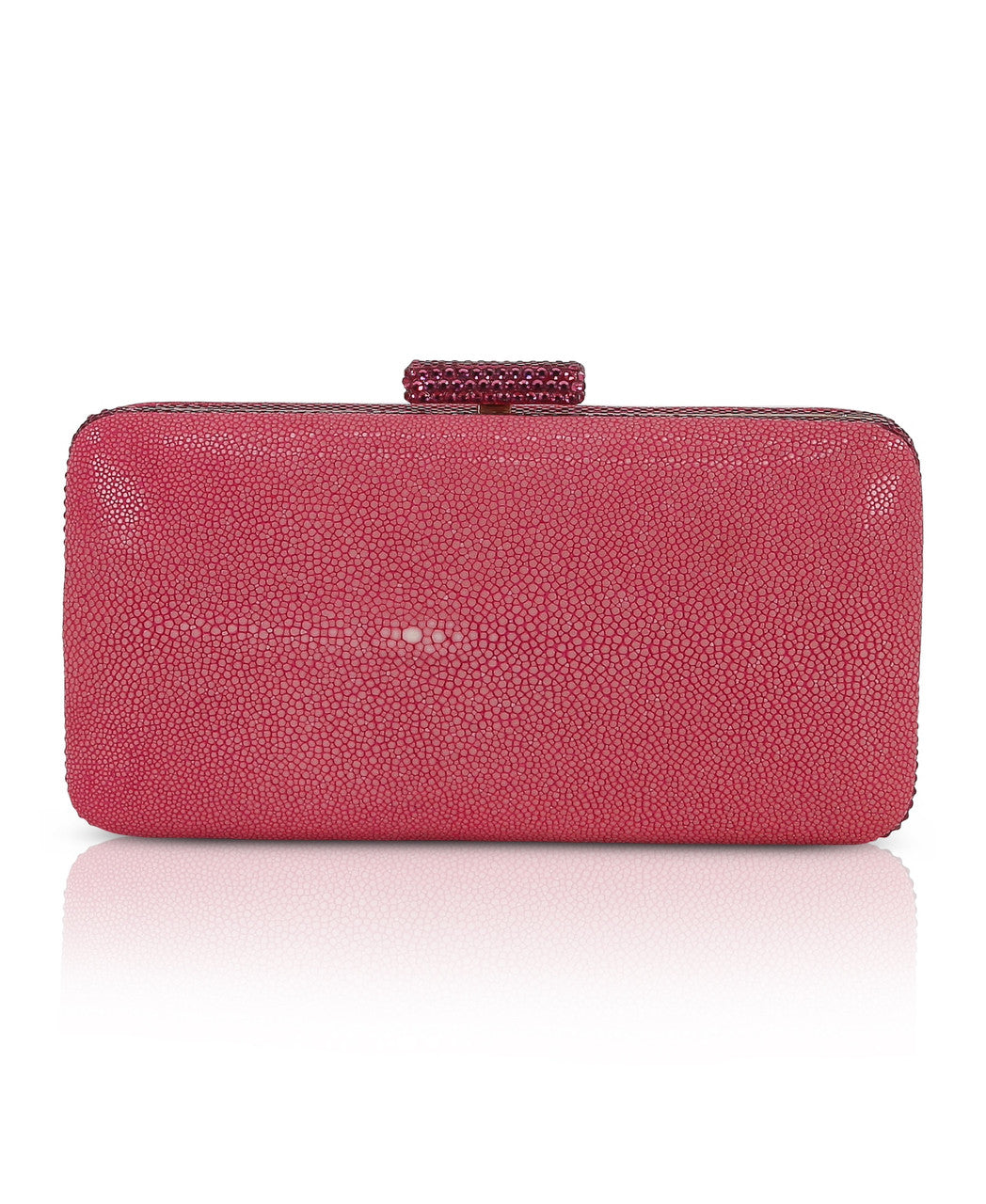 Cherry Blossom | Evelyn Stingray Leather Clutch Back
