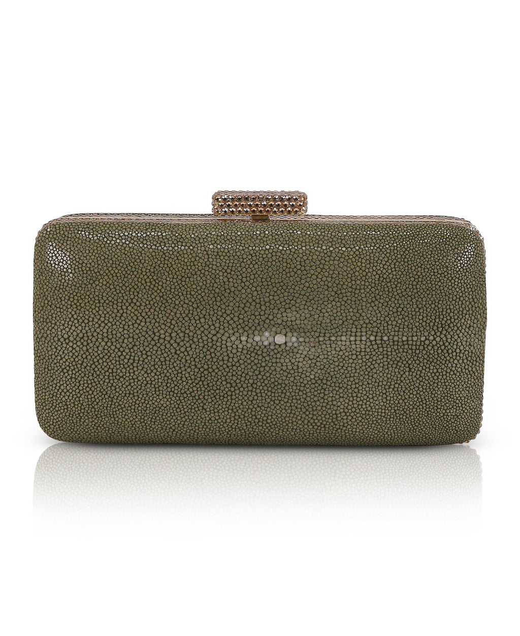 Olivine | Evelyn Stingray Leather Clutch Back