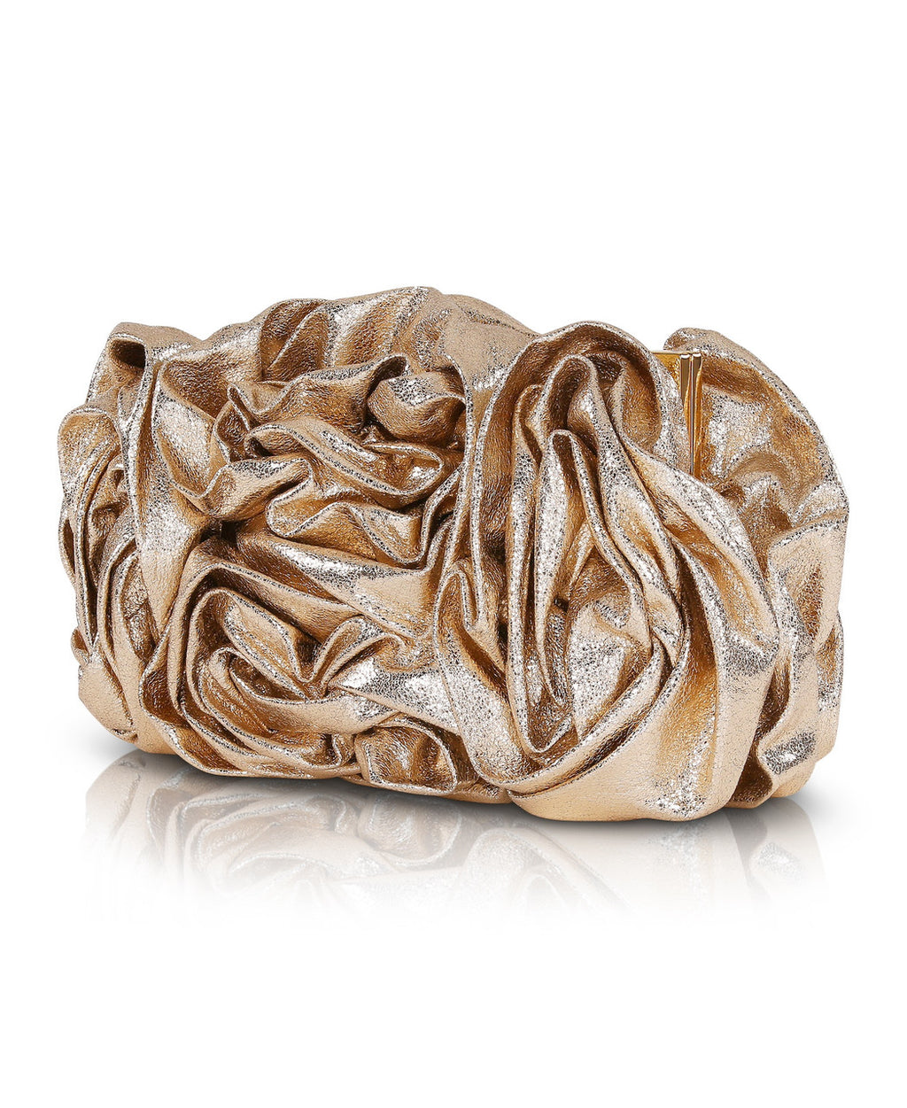 Gold | Jett Metallic Pouch Clutch Side