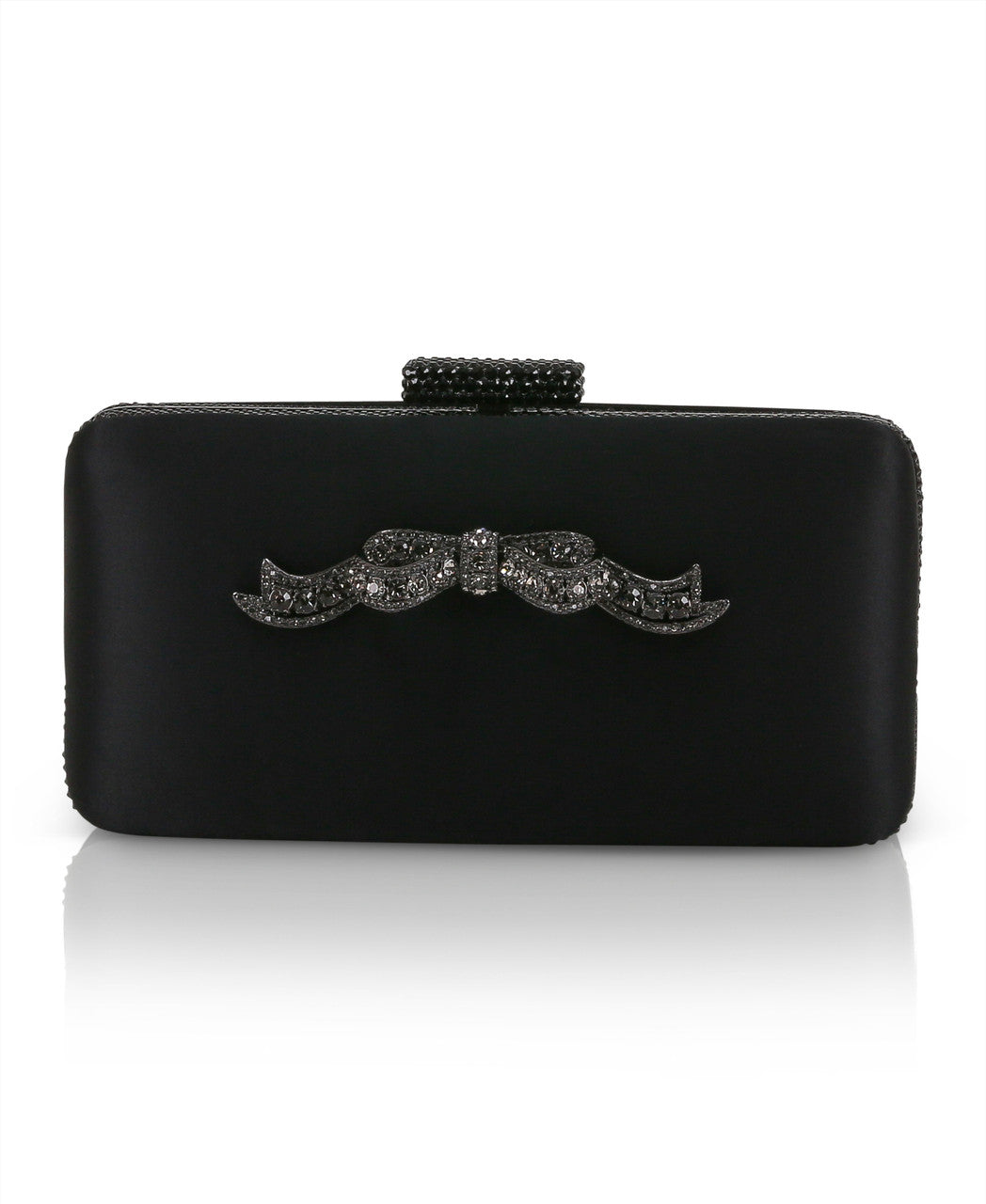 Black | Lexi Crystal Bow Clutch Front