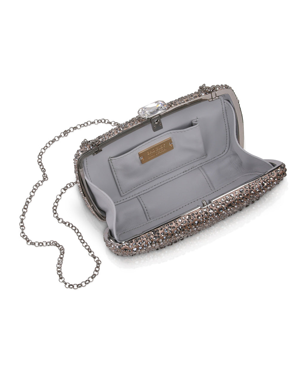 Smoke Diamond | Sheena Crystal Box Clutch Open