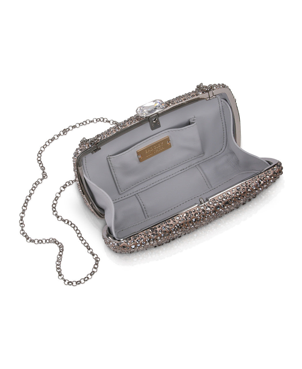 Smoke Diamond | Sheena Crystal Box Clutch Open