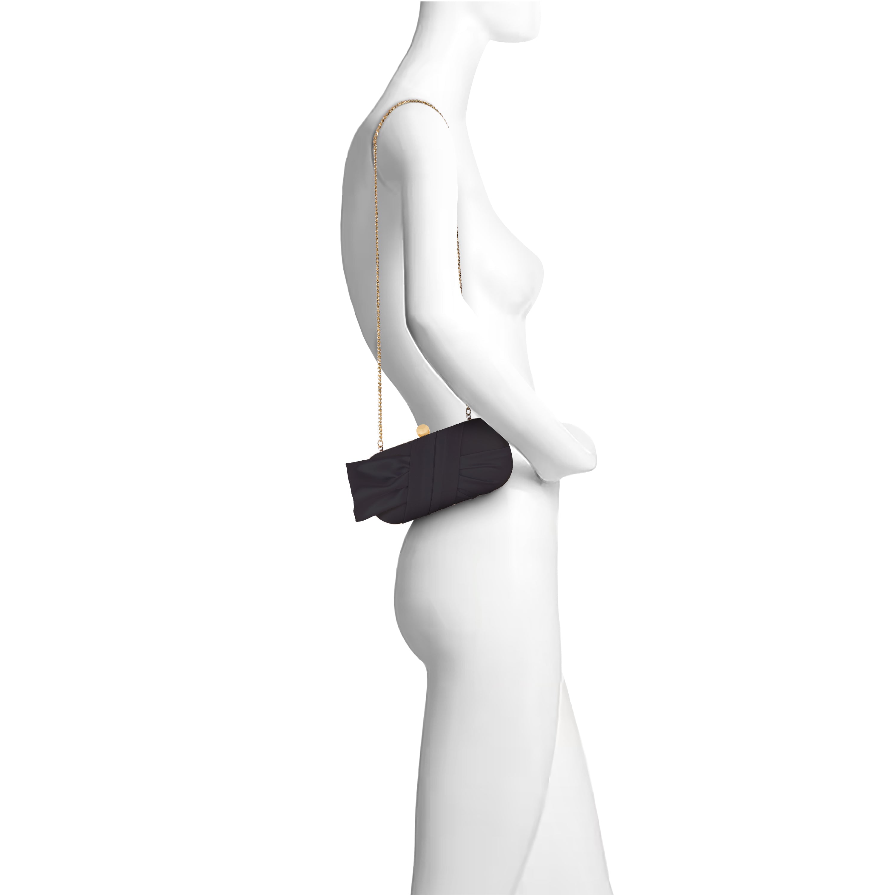Black | Satin Tie Minaudiere Form