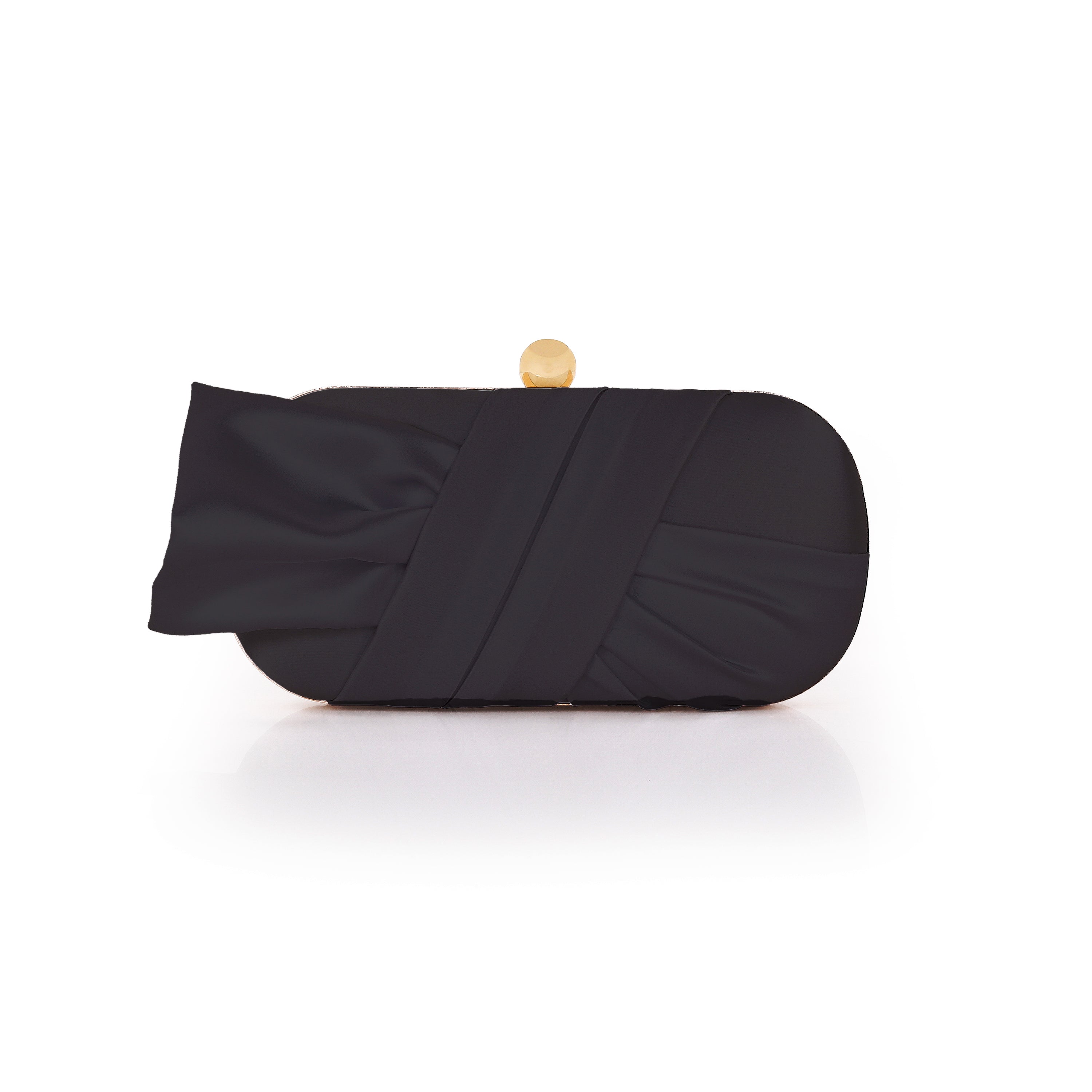 Black | Satin Tie Minaudiere Front