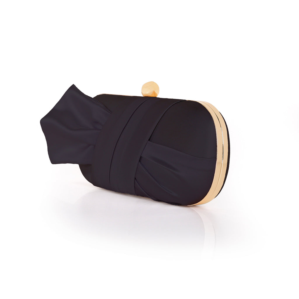 Black | Satin Tie Minaudiere Side