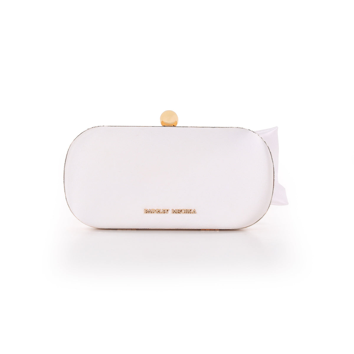 White | Satin Tie Minaudiere Back