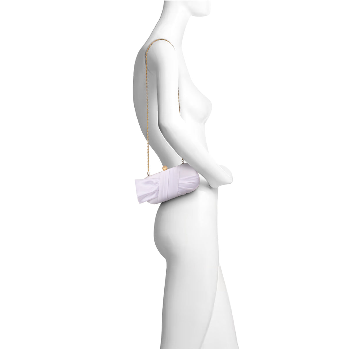 White | Satin Tie Minaudiere Form
