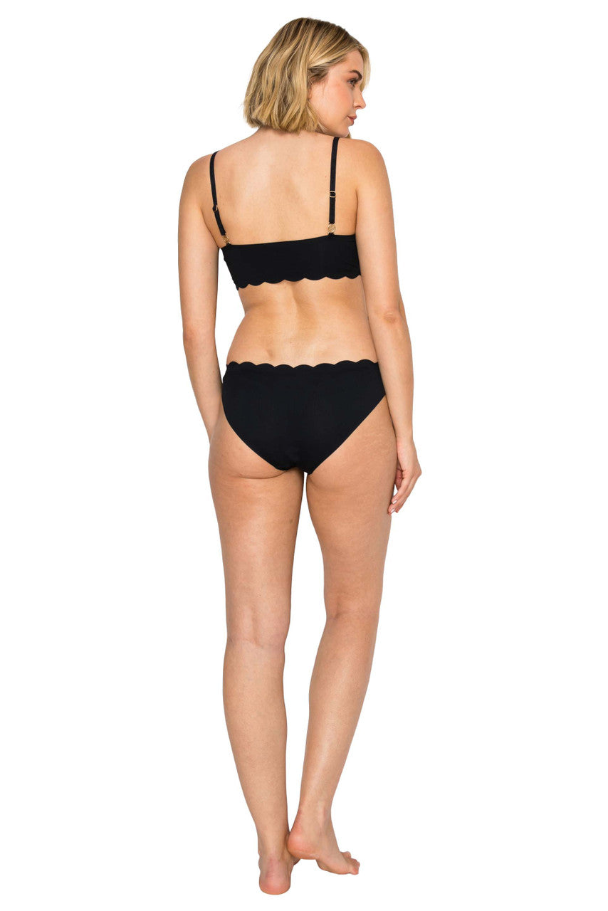 Jet Black | Yummy Baby Rib Scallop Bralette Back