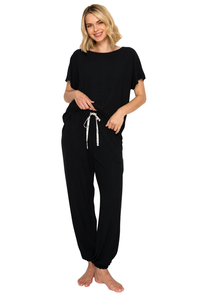 Luxe Rib Modal Blend Dolman Sleeve Jogger Set by Badgley Mischka