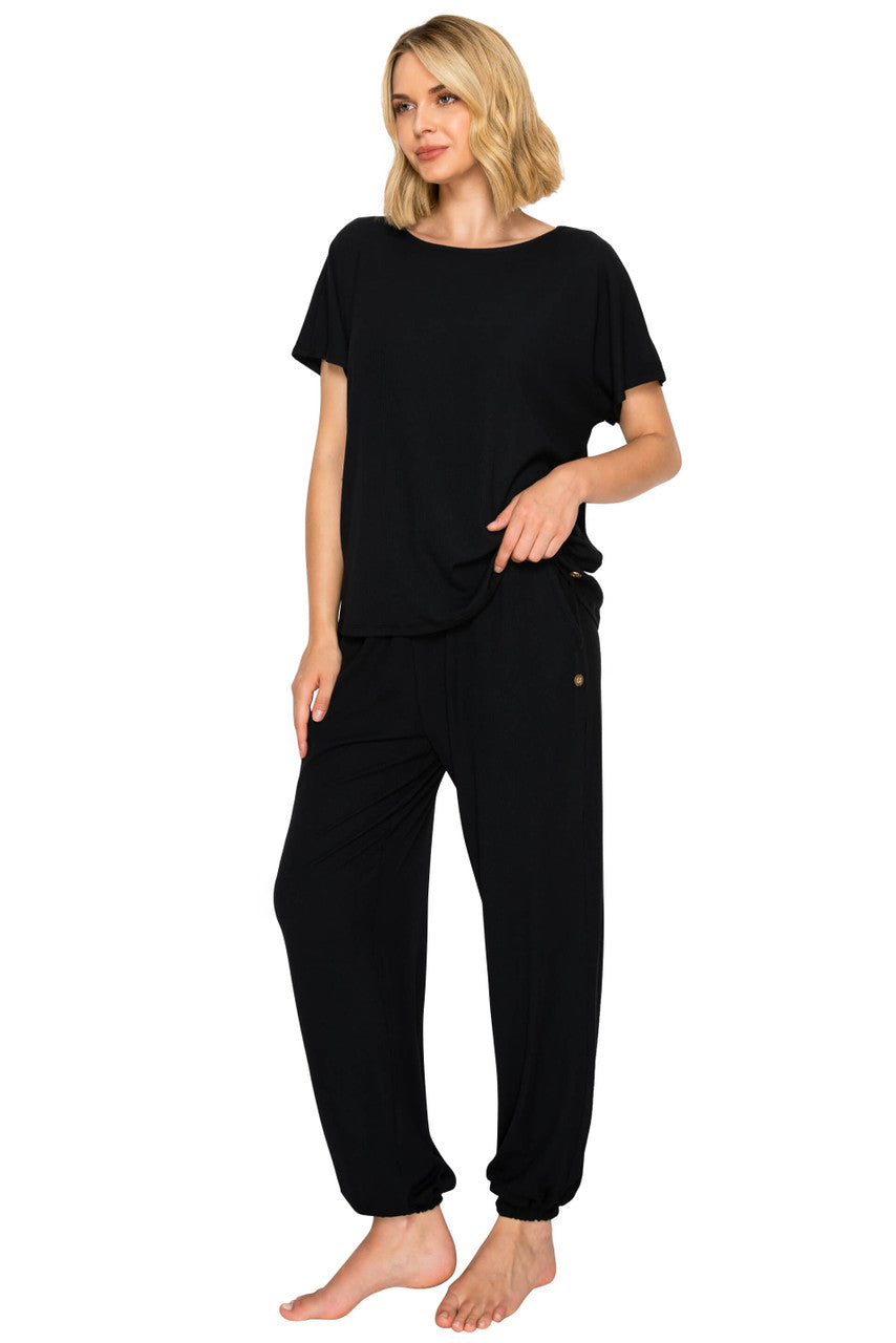 Luxe Rib Modal Blend Dolman Sleeve Jogger Set by Badgley Mischka