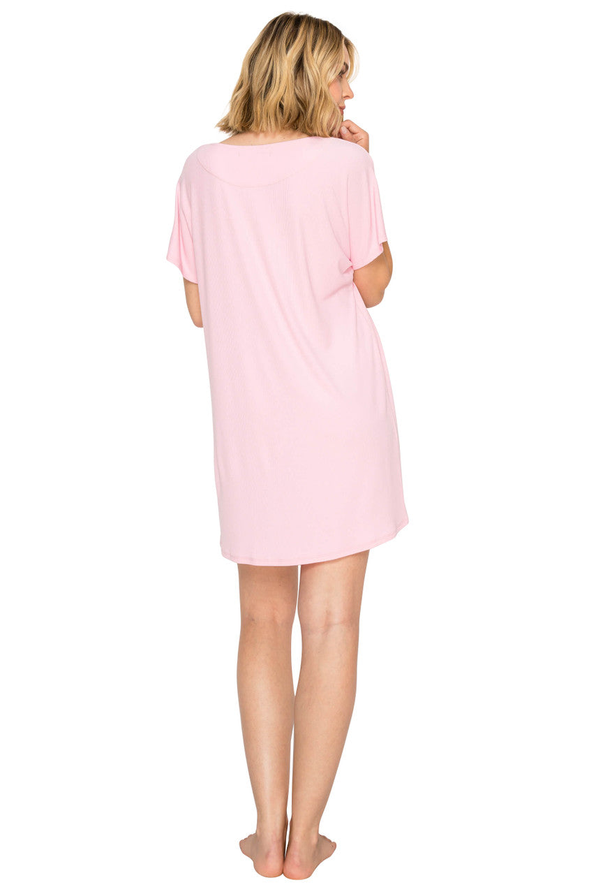 Rose | Yummy Modal Rib Dolman Sleep Dress Back