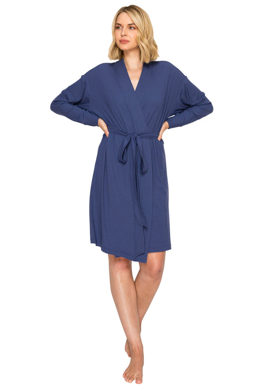 Blueberry | Yummy Modal Rib Cozy Robe Front