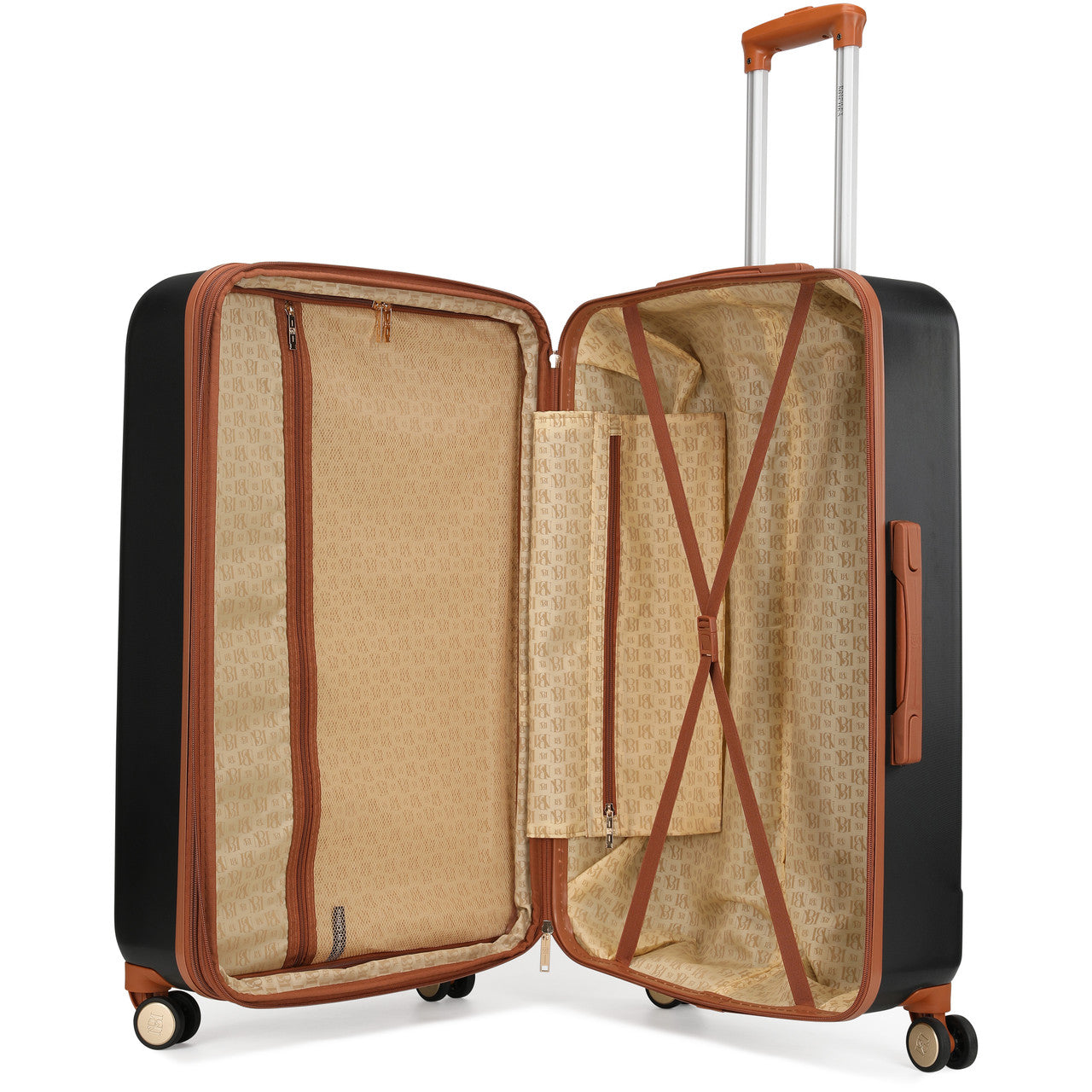 Black | Mia 3 Piece Expandable Retro Luggage Set