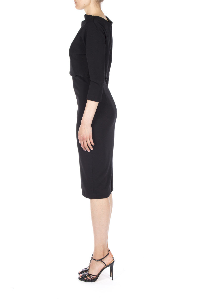 Black | Boatneck Day Dress