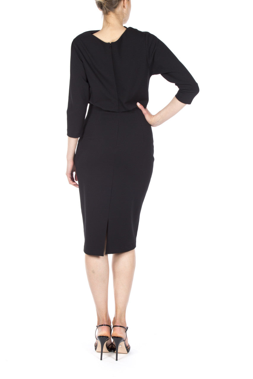 Black | Boatneck Day Dress