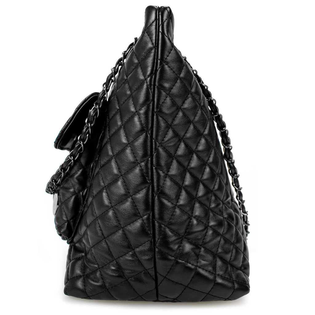 Black | Diana Vegan Leather Tote Weekender Travel Bag