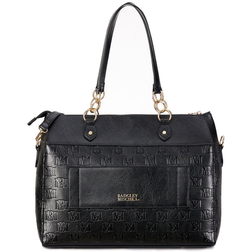 Black | Madalyn Vegan Leather Travel Tote Weekender Bag