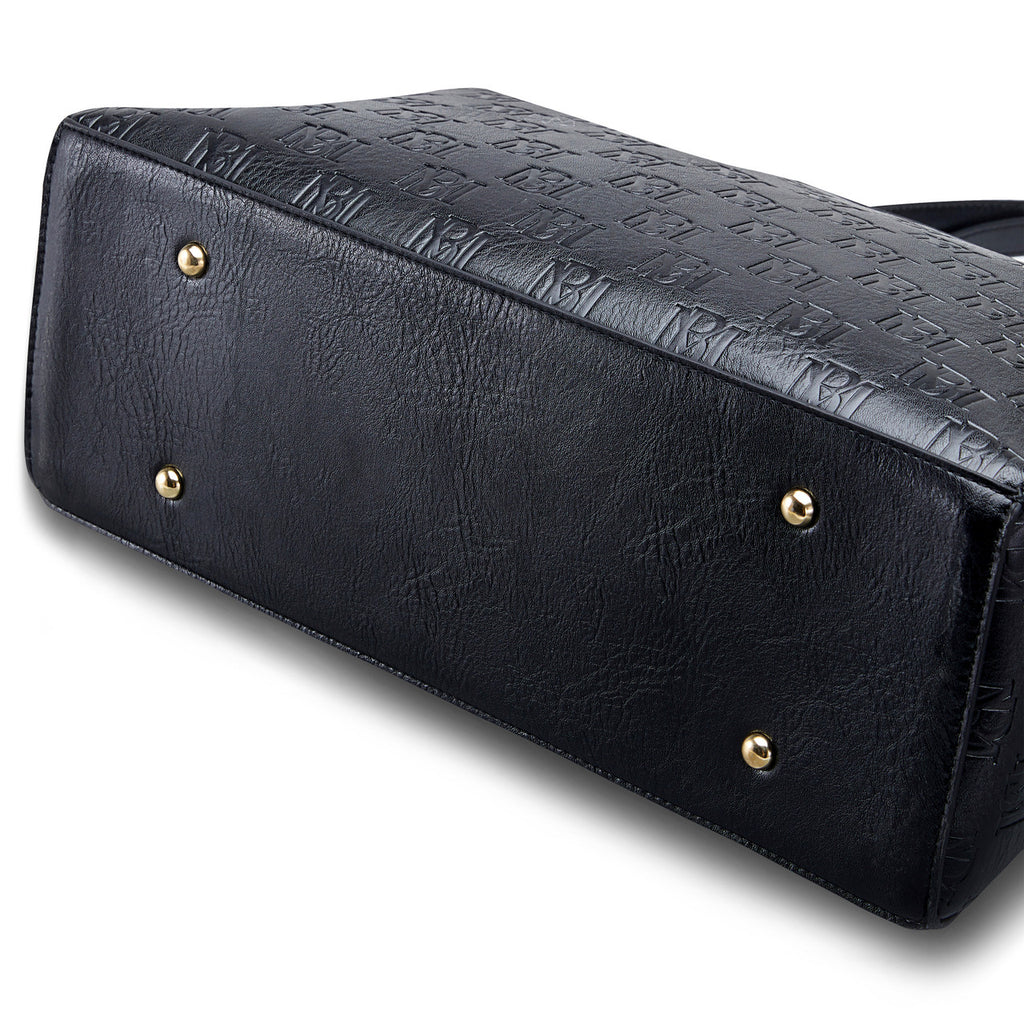 Black | Madalyn Vegan Leather Travel Tote Weekender Bag