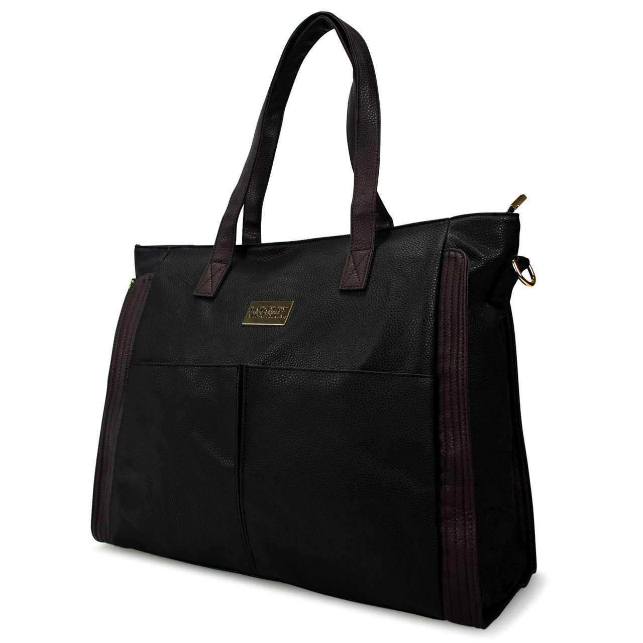 Badgley Mischka Rose Vegan Leather Travel Tote Weekender Bag (Black) Badgley Mischka Rose Vegan Leather Travel Tote Weekender Bag (Black)