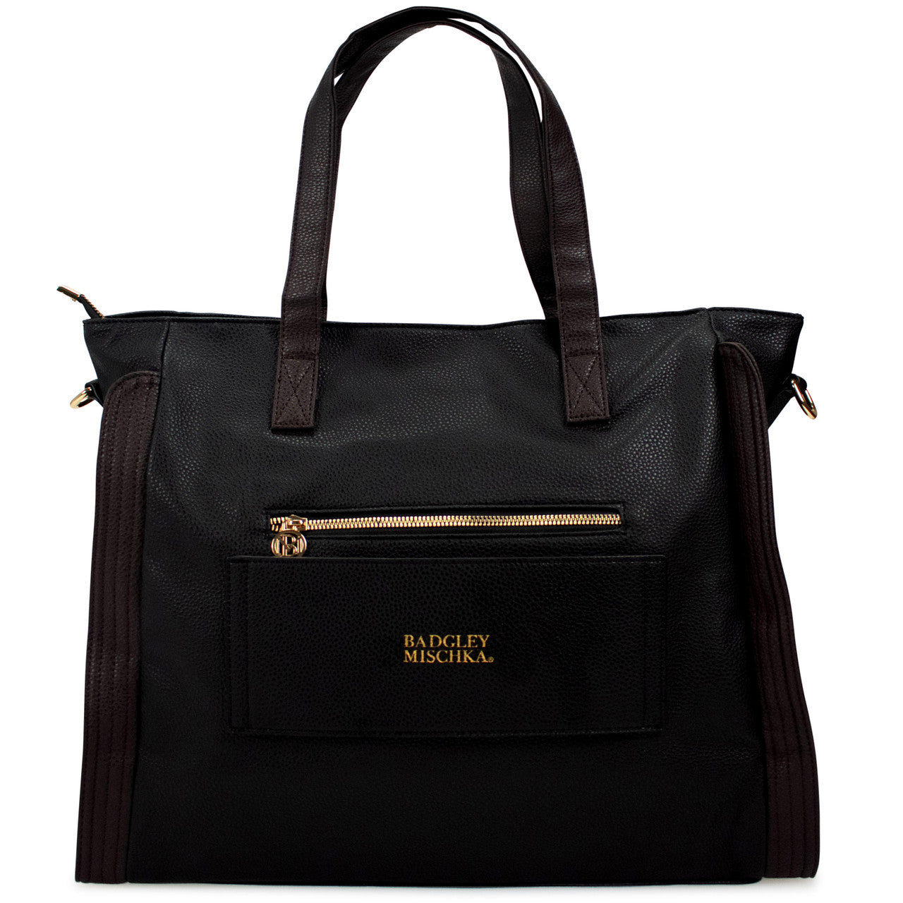 Badgley Mischka Rose Vegan Leather Travel Tote Weekender Bag (Black) Badgley Mischka Rose Vegan Leather Travel Tote Weekender Bag (Black)