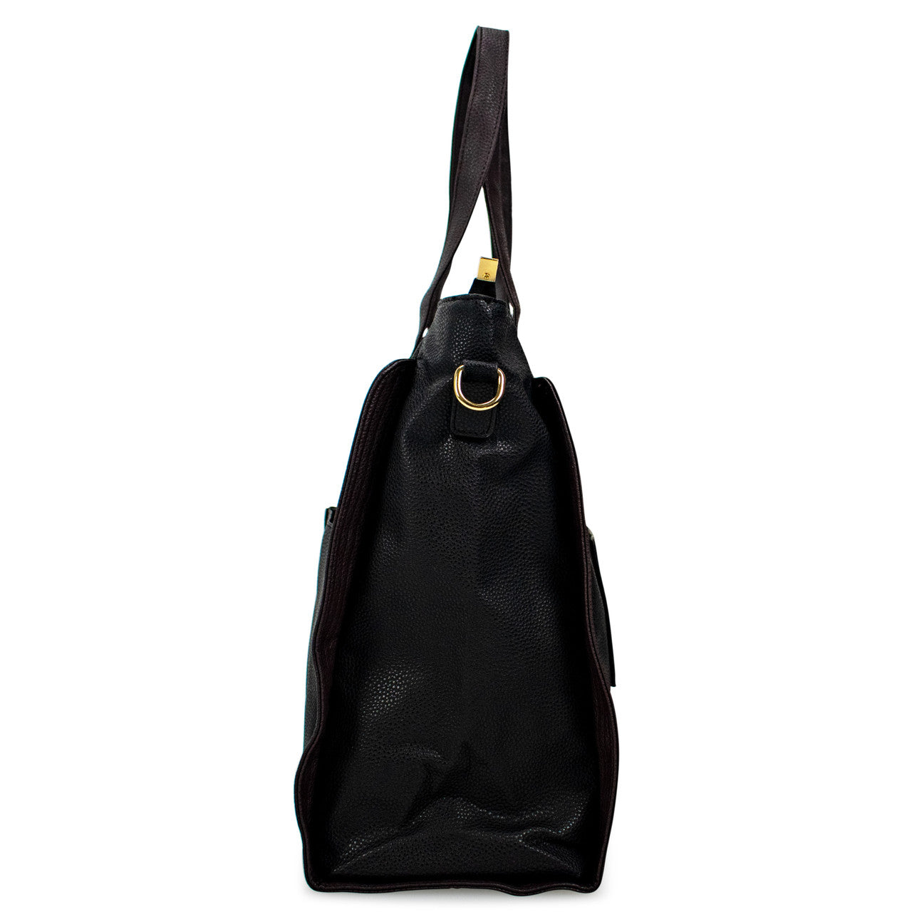 Black | Rose Vegan Leather Travel Tote Weekender Bag