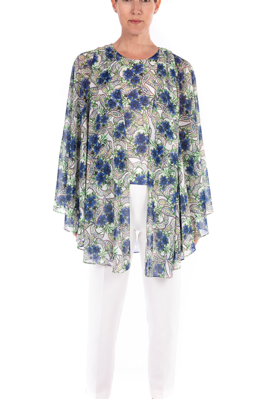 Blue Multi | Georgette Printed Top
