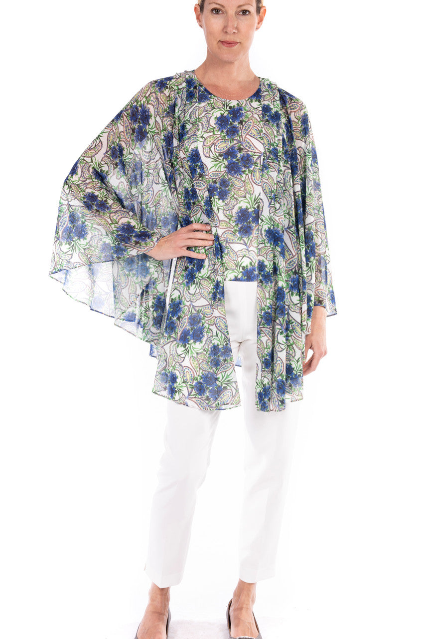 Blue Multi | Georgette Printed Top